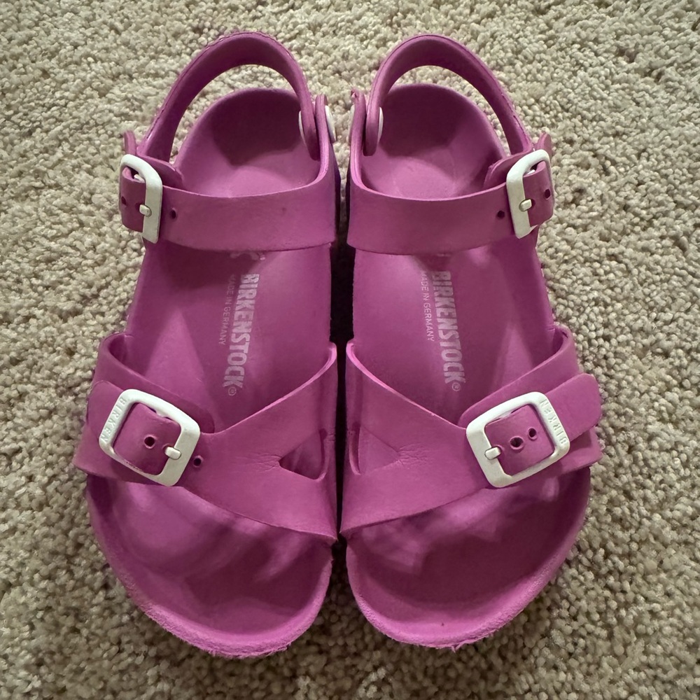 Purple size 31 plastic Birkenstock sandals